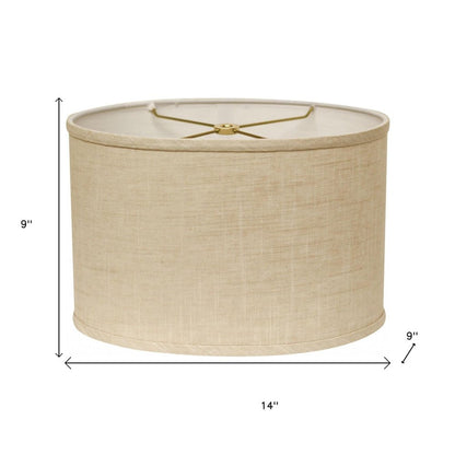 Light Yellow Linen Oval Lamp Shade