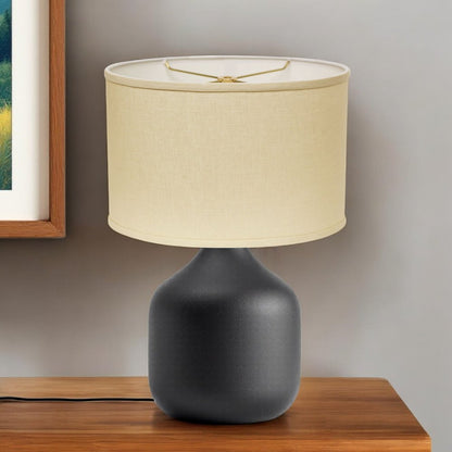 Dark Brown Linen Oval Lamp Shade