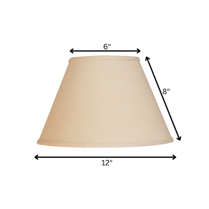 12" Parchment Biege Premium Empire Slanted Linen Lampshade