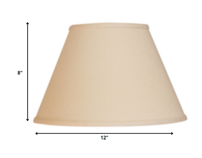 12" Parchment Biege Premium Empire Slanted Linen Lampshade