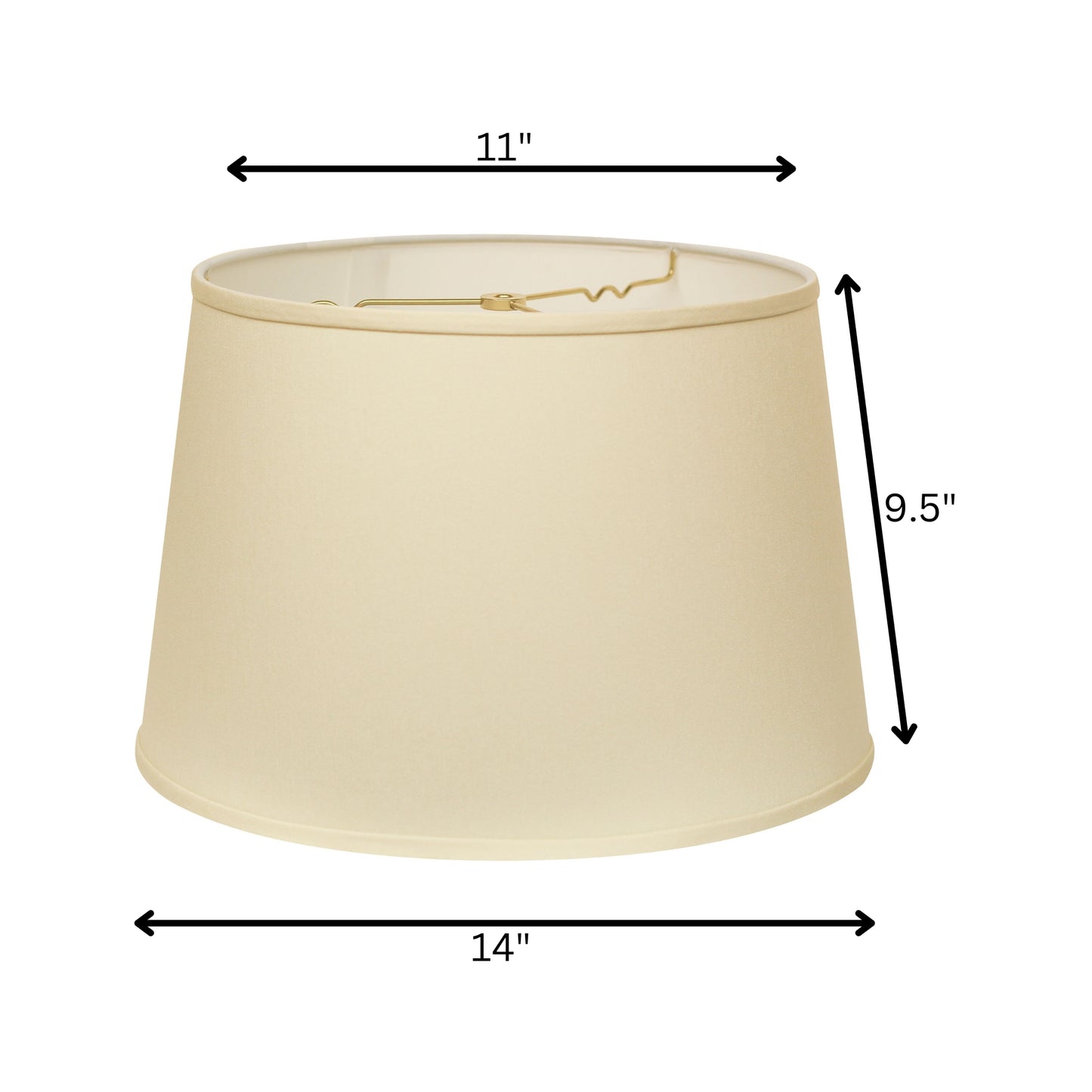 14" Ivory Rounded Empire Slanted No Slub Lampshade