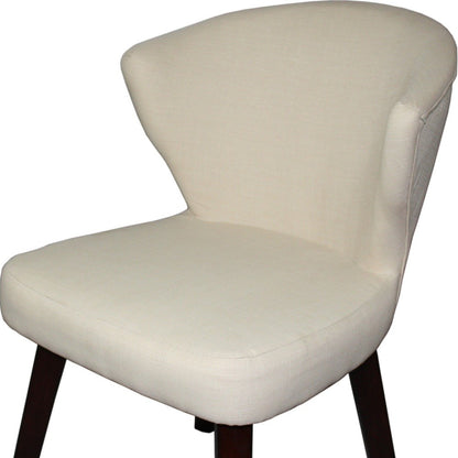 31" Cream and Black Wooden Curve Back Dining or Accent Chair