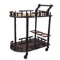 24" Dark Brown Rolling Bar Cart