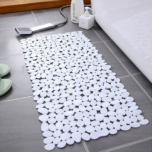 35" White Spa Pebbles Non Slip Bathtub Mat