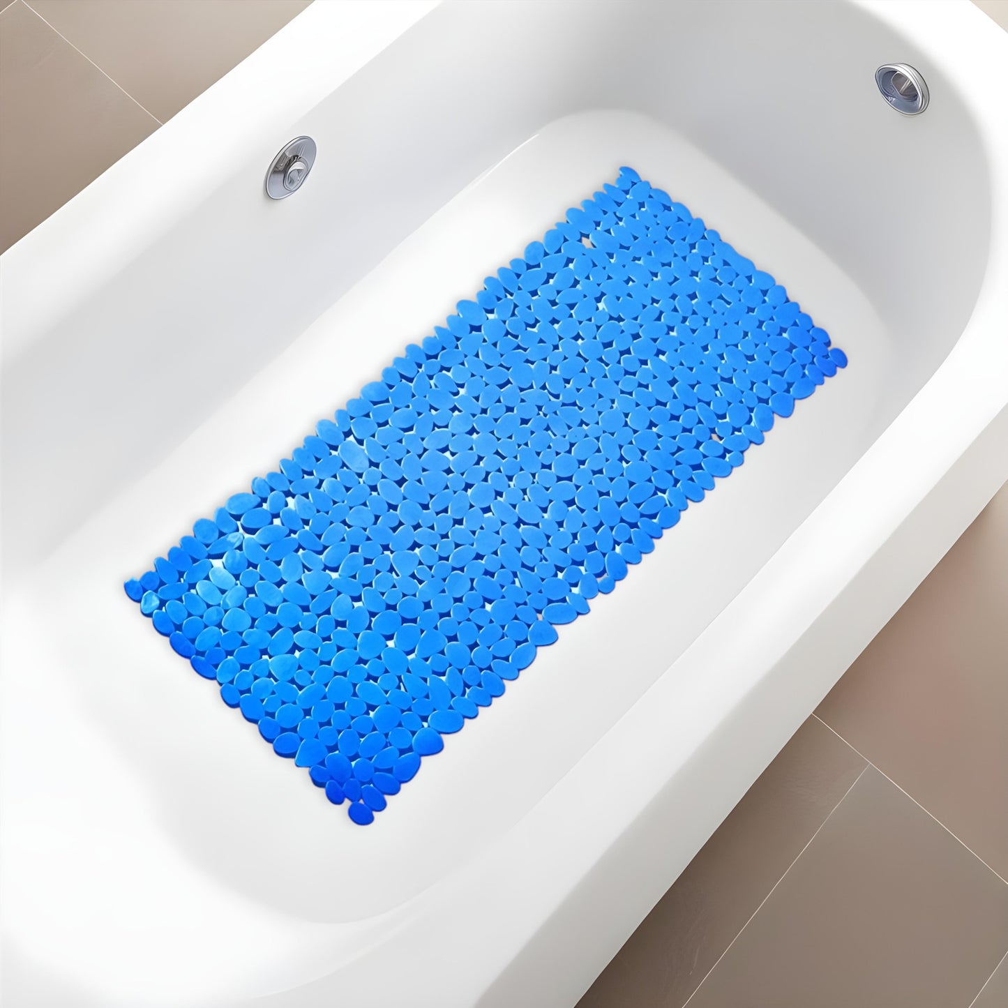 35" Blue Spa Pebbles Non Slip Bathtub Mat