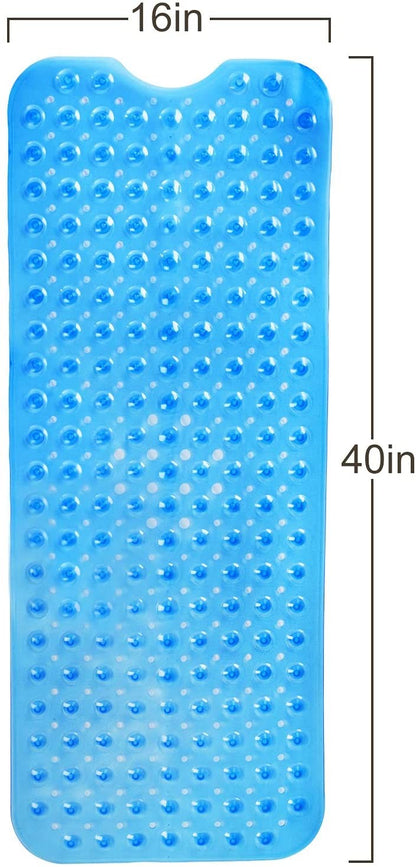 40" Translucent Blue Bubbles Non Slip Bathtub Mat