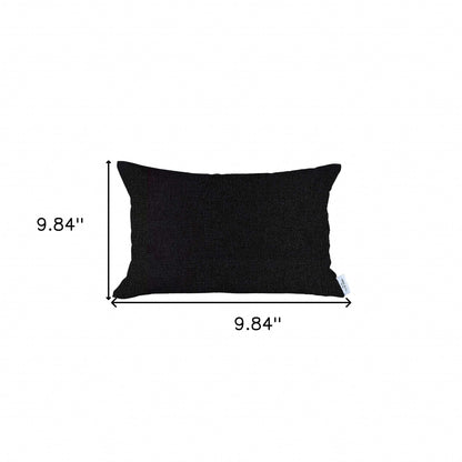 12" X 20" Black Solid Color Zippered Handmade Polyester Lumbar Pillow Cover