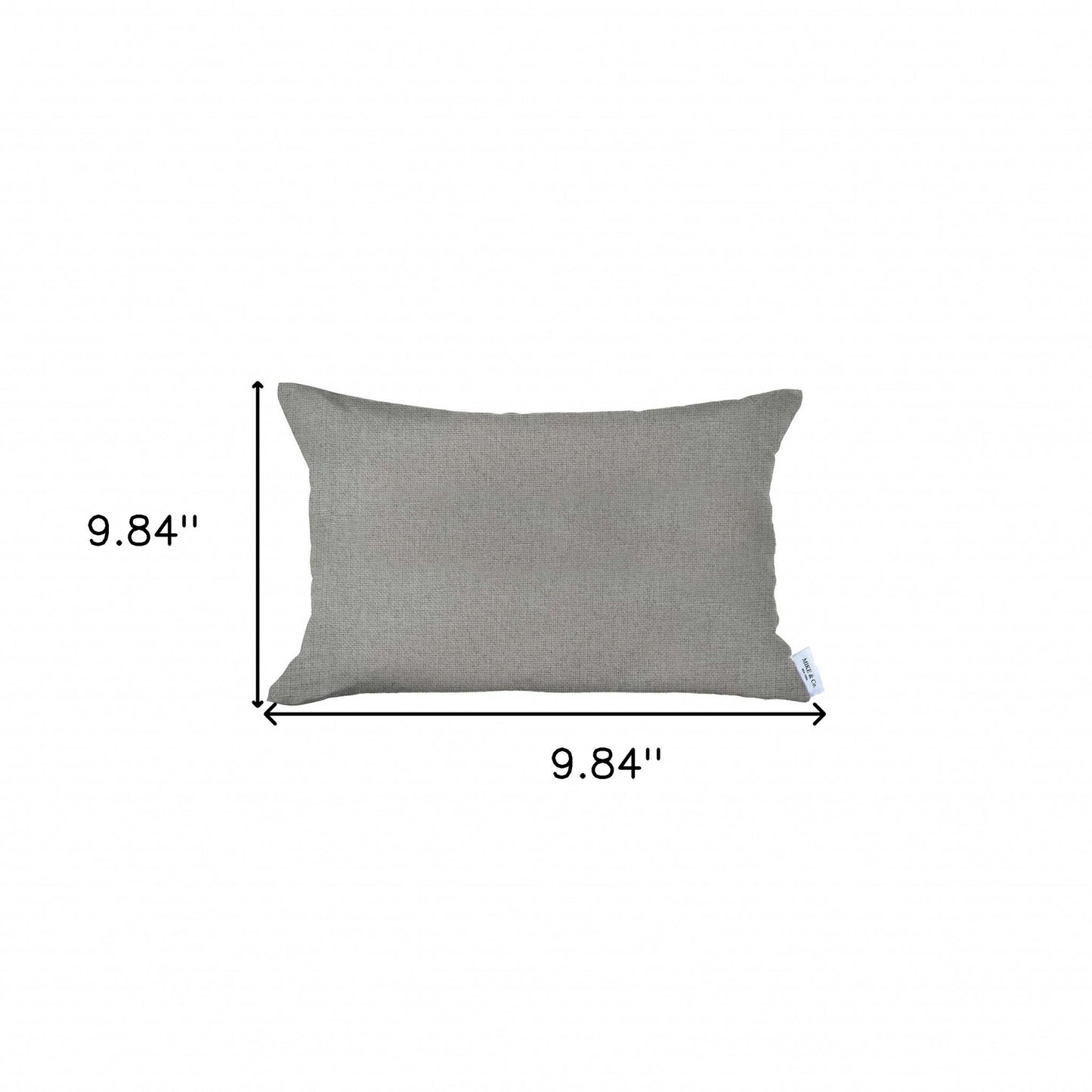 12" X 20" Grey Solid Color Zippered Handmade Polyester Lumbar Pillow Cover