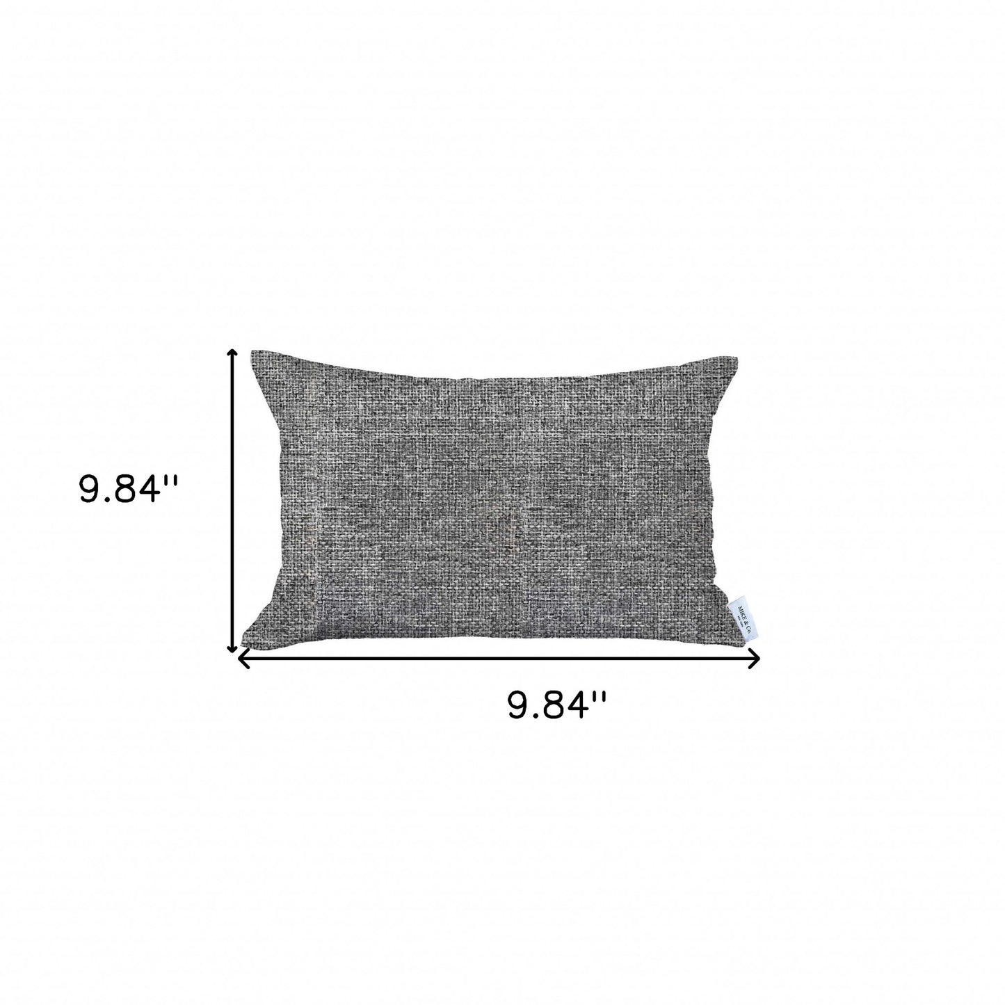 12" X 20" Grey And Black Solid Color Zippered Handmade Polyester Lumbar Pillow Cover