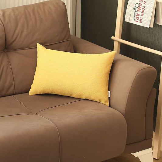 12" X 20" Yellow Lumbar Throw Pillow Cover