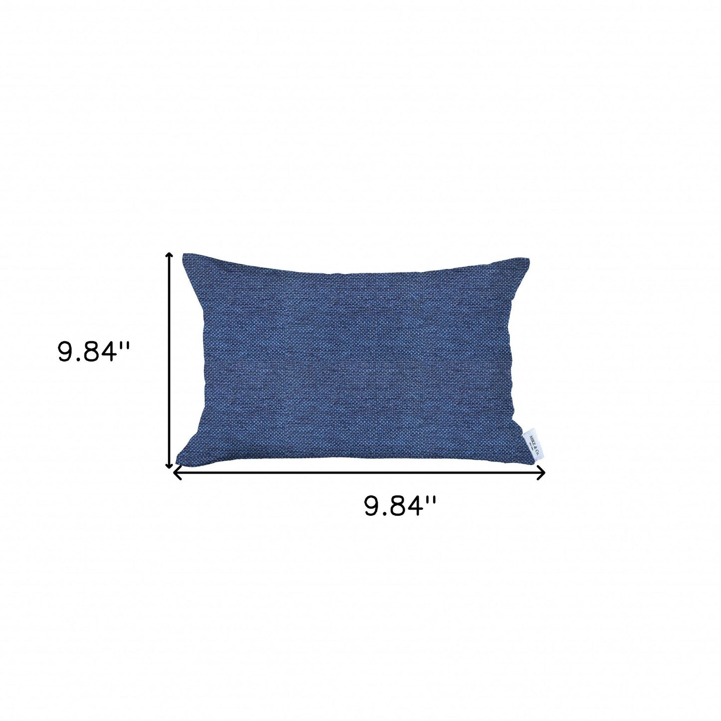 12" X 20" Blue Solid Color Zippered Handmade Polyester Lumbar Pillow Cover