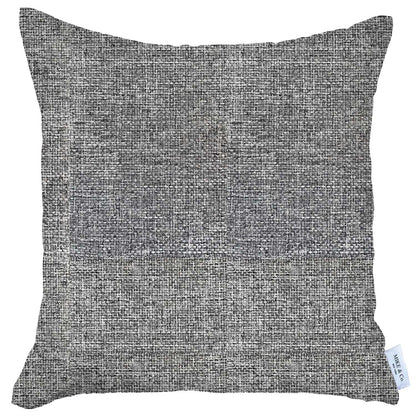 18" X 18" Grey And Black Solid Color Zippered Handmade Polyester Throw Pillow Cover