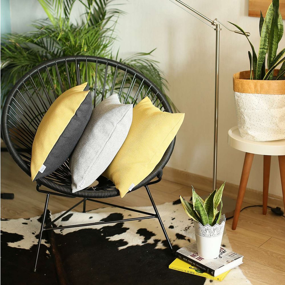 18" Yellow Throw Pillow Cover