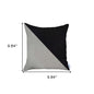 18" X 18" Black And Grey Geometric Zippered Handmade Polyester Throw Pillow Cover