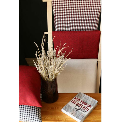 12" X 20" Black And Red Geometric Zippered Handmade Polyester Lumbar Pillow Cover