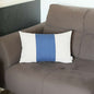 12" X 20" Grey And Blue Geometric Zippered Handmade Polyester Lumbar Pillow Cover