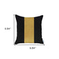 18" X 18" Black And Yellow Geometric Zippered Handmade Polyester Throw Pillow Cover