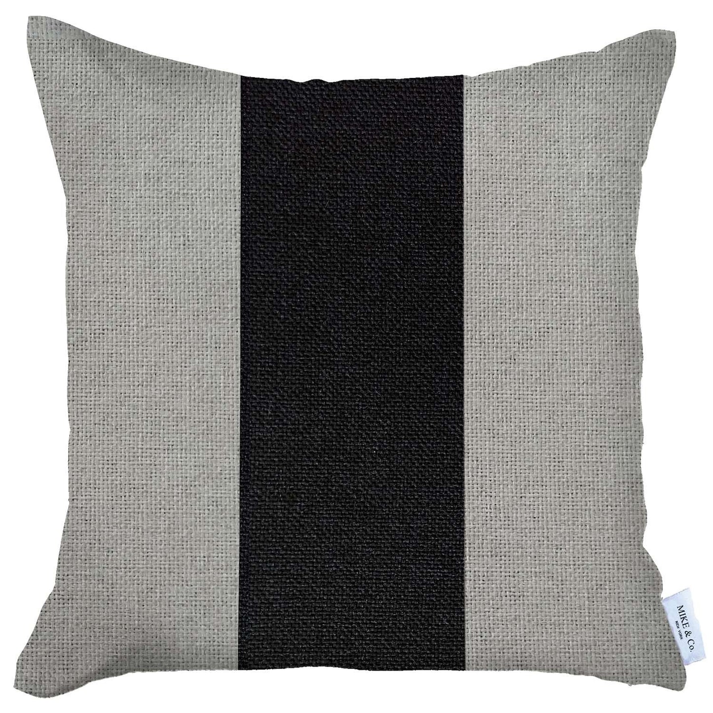 18" X 18" Grey And Black Geometric Zippered Handmade Polyester Throw Pillow Cover