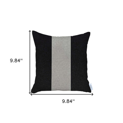 18" X 18" Grey And Black Geometric Zippered Handmade Polyester Throw Pillow Cover