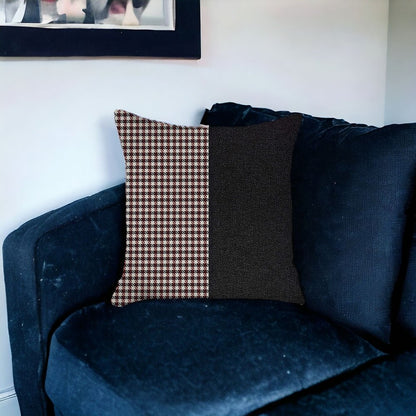 18" X 18" Black And Red Abstract Zippered Handmade Polyester Throw Pillow Cover