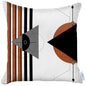 18" Black and Orange Abstract Throw Pillow Cover