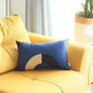 12" X 20" Black And Blue Abstract Zippered Handmade Polyester Lumbar Pillow Cover