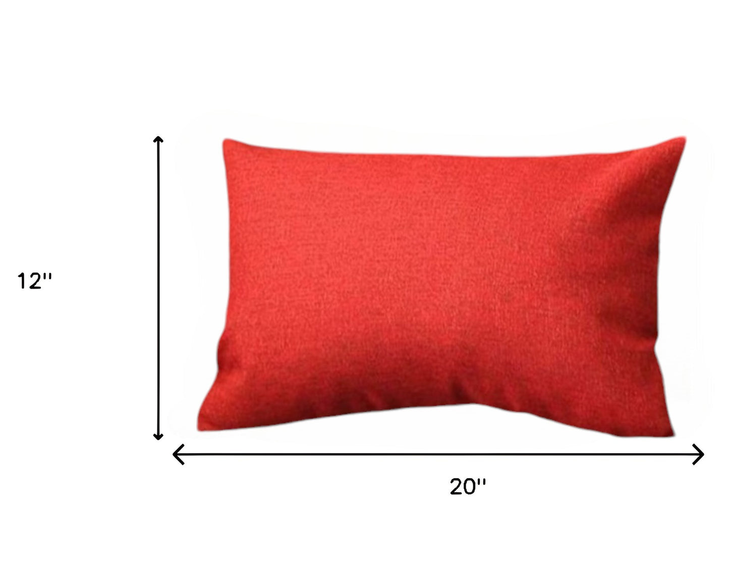 Set Of Two 20" X 12" Red Polyester Zippered Pillow