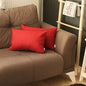 Set of Two 12" X 20" Red Fabric Lumbar Throw Pillows