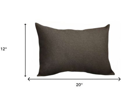 Set of Two 12" X 20" Black Fabric Lumbar Throw Pillows