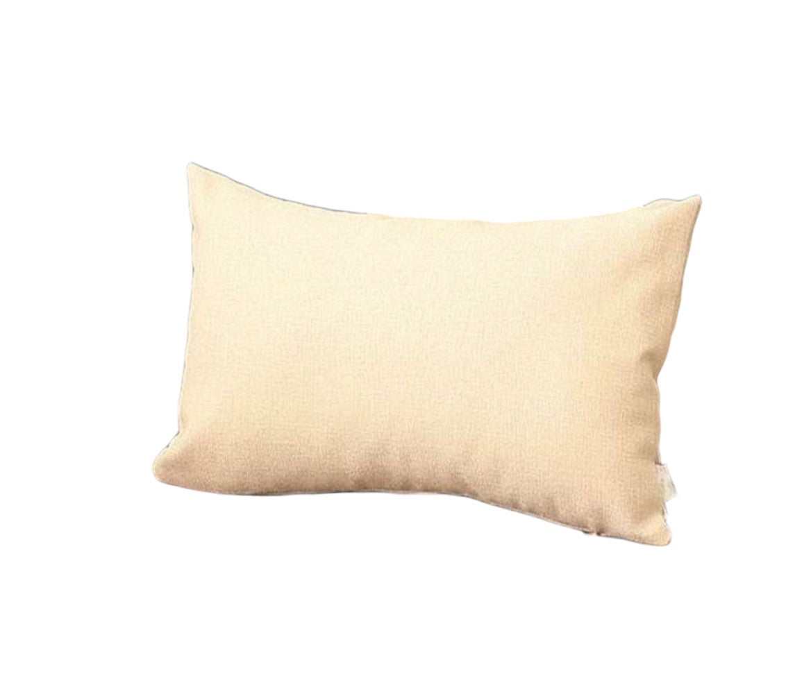 Set Of Two 20" X 12" Ivory Polyester Zippered Pillow