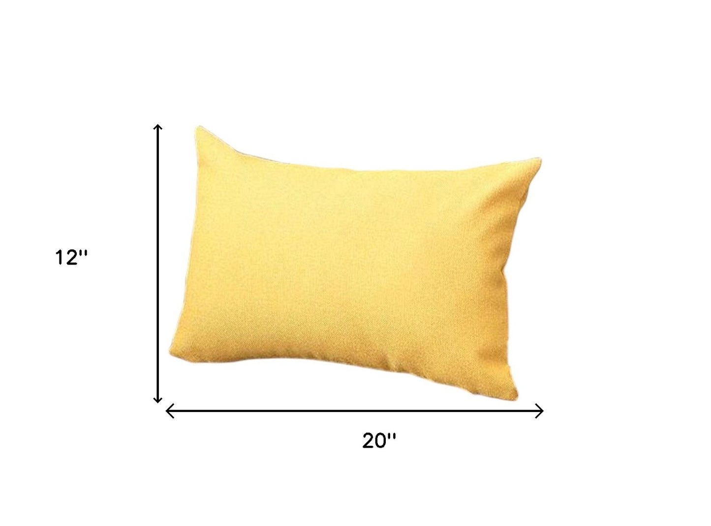 Set Of Two 20" X 12" Yellow Polyester Zippered Pillow