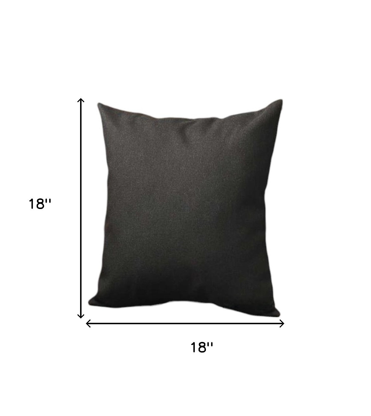 Set Of Two 18" X 18" Black Polyester Zippered Pillow