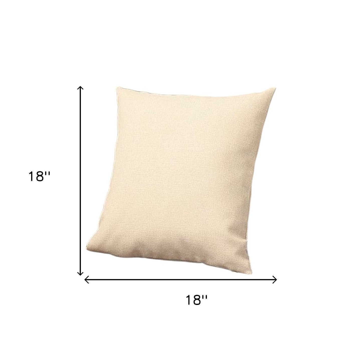 Set Of Two 18" X 18" Ivory Polyester Zippered Pillow