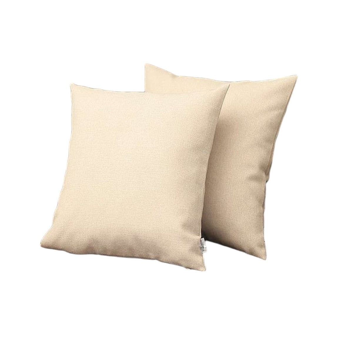 Set Of Two 18" X 18" Ivory Polyester Zippered Pillow