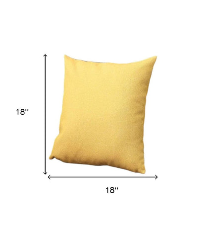 Set of Two 18" Yellow Fabric Throw Pillows