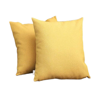 Set Of Two 18" X 18" Yellow Polyester Zippered Pillow