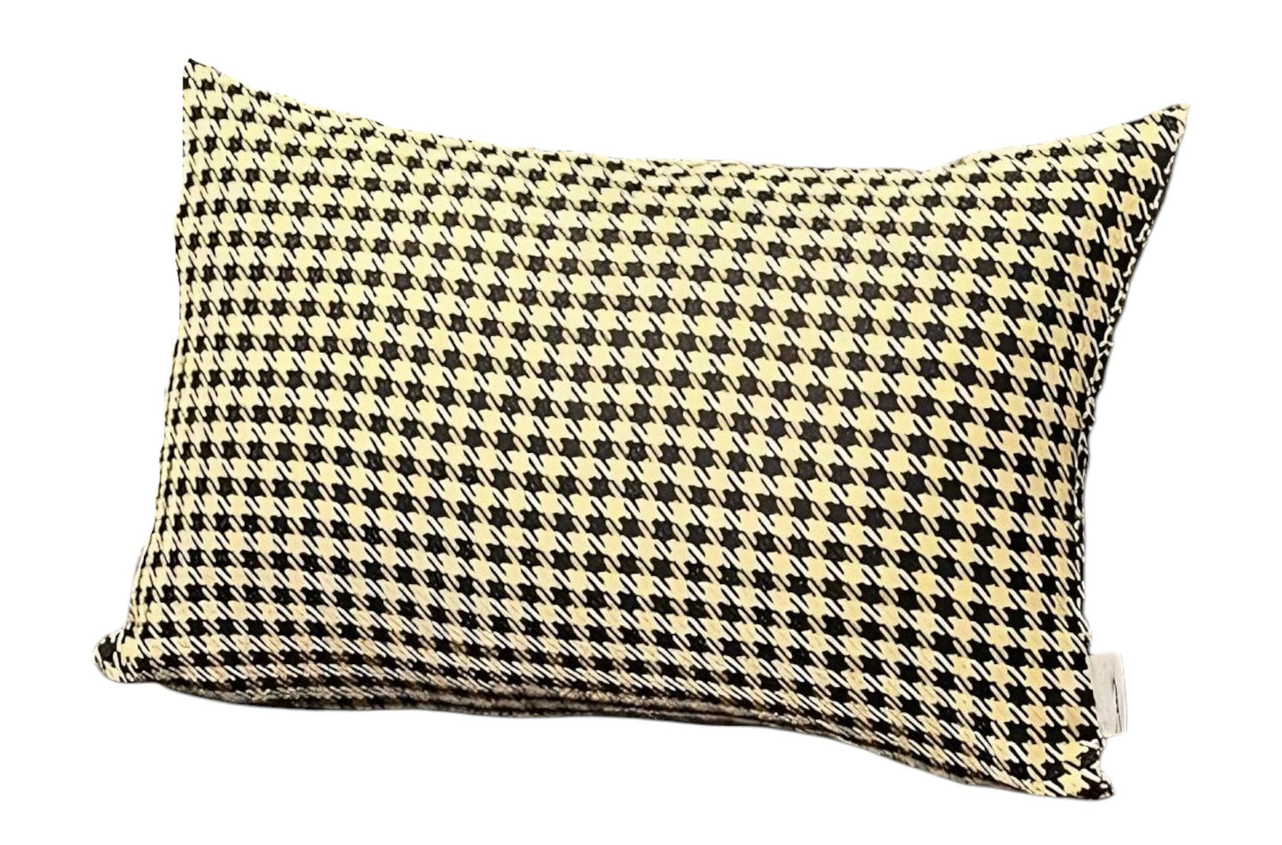 Set Of Two 20" X 12" Yellow Polyester Houndstooth Zippered Pillow