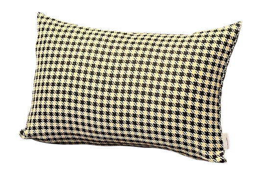 Set Of Two 20" X 12" Yellow Polyester Houndstooth Zippered Pillow