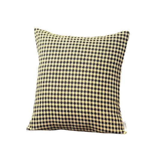 Set Of Two 18" X 18" Yellow Polyester Houndstooth Zippered Pillow