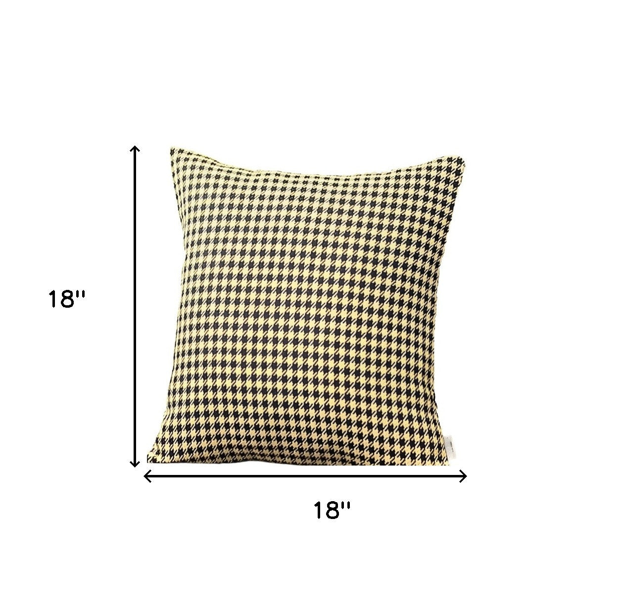 Set Of Two 18" X 18" Yellow Polyester Houndstooth Zippered Pillow