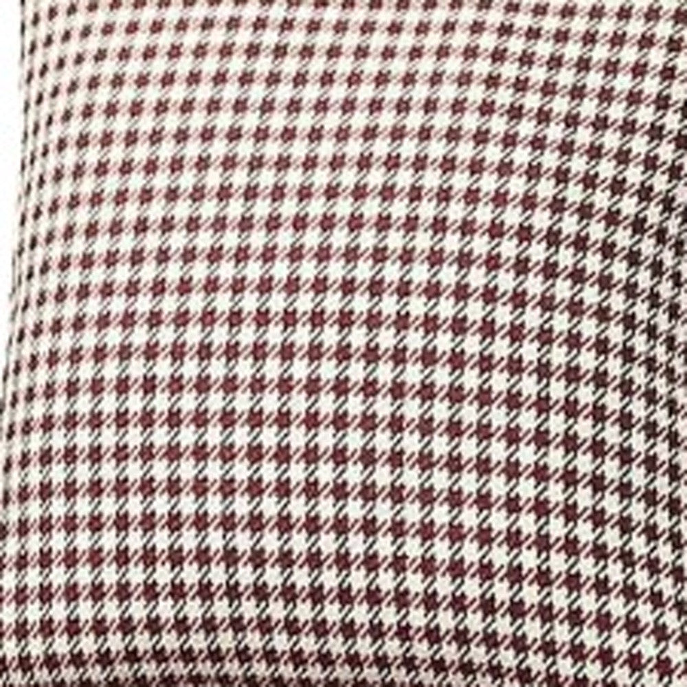 Set Of Two 18" X 18" Red Polyester Houndstooth Zippered Pillow