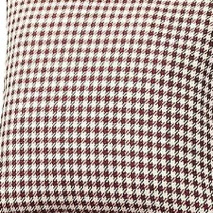 Set of Two 18" Red and White Houndstooth Fabric Throw Pillows