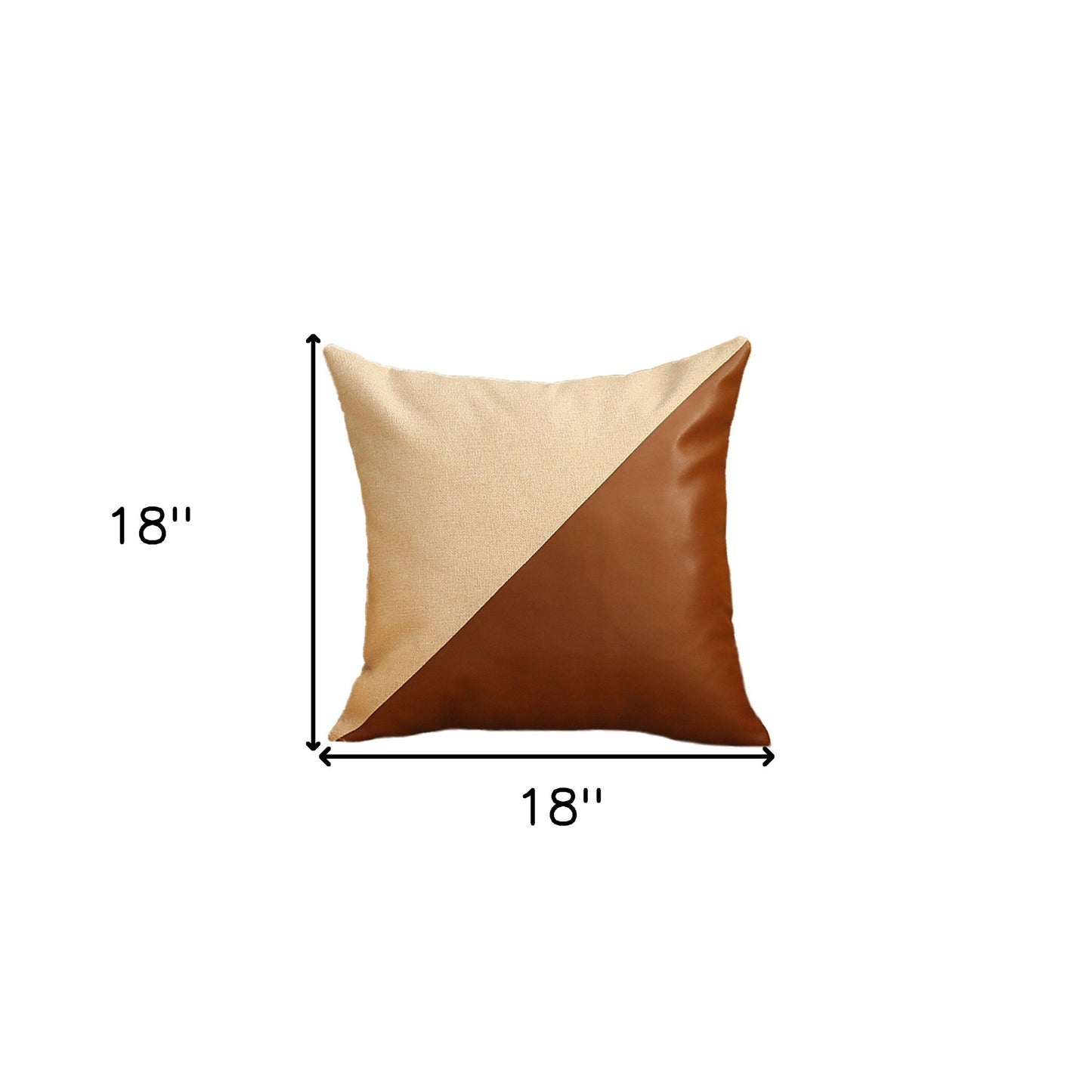 Set Of Two 18" X 18" Brown and Ivory Polyester Zippered Pillow