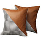 Set Of Two 18" X 18" Brown And Black Polyester Houndstooth Zippered Pillow