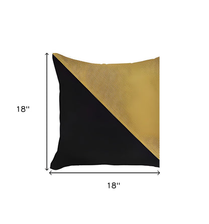 Set of Two 18" Yellow and Black Throw Pillow