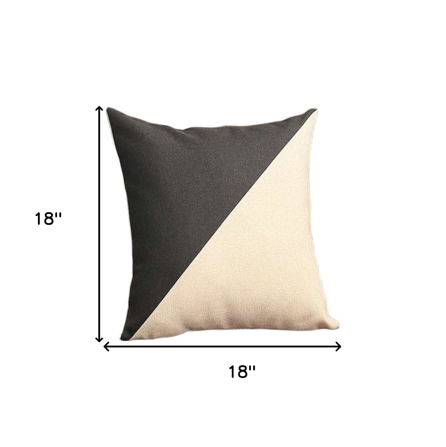 Set Of Two 18" X 18" Black And Grey Polyester Geometric Zippered Pillow