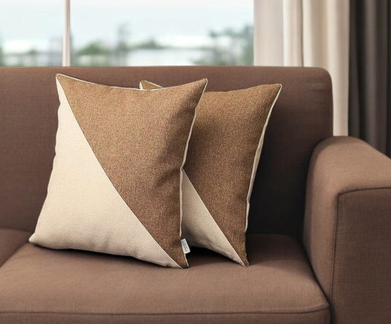 Set Of Two 18" X 18" Polyester Zippered Pillow