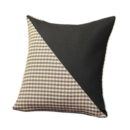 Set Of Two 18" X 18" Black And Brown Polyester Houndstooth Zippered Pillow