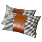 Set Of Two 20" X 12" Black And Brown Polyester Houndstooth Zippered Pillow