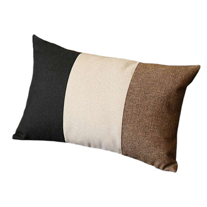 Set Of Two 20" X 12" Black Grey And Brown Polyester Geometric Zippered Pillow